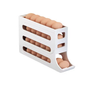 Distributeur d'Œufs Automatique à 4 Niveaux pour Réfrigérateur – Porte-Œufs Grande Capacité en Plastique Durable